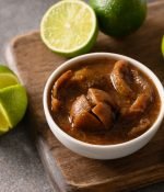 Sri Lankan Lime Pickle of lime, salt, chilli, pepper.